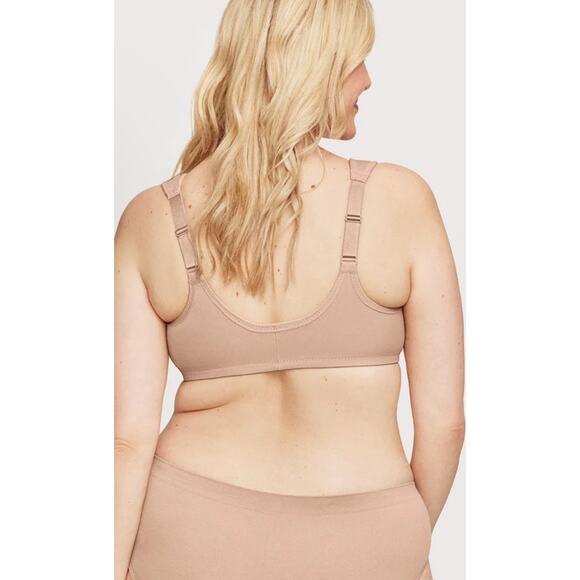 Glamorise Front-Closure WonderWire Bra Tan (Cafe) underwire unpadded lace 40F - Picture 3 of 8